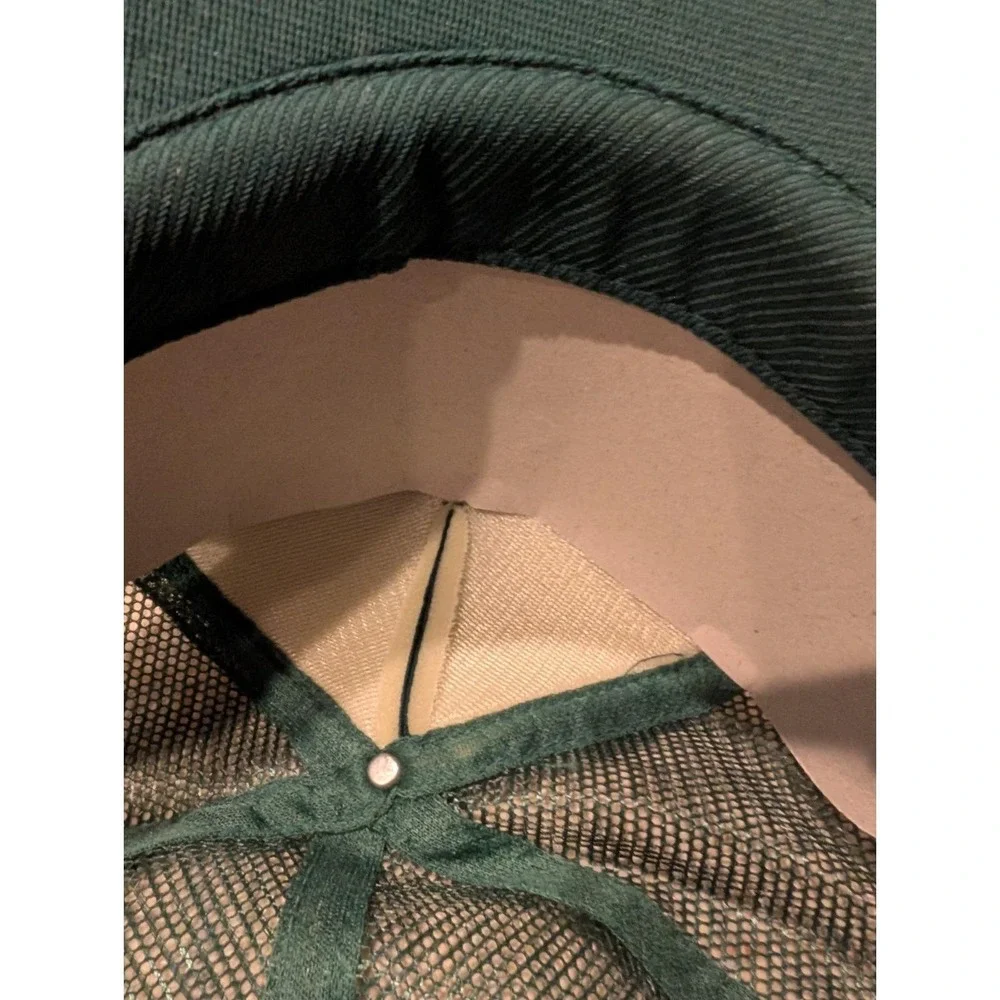 NOS Vintage Oliver Tractor Mesh Snapback Trucker Hat Green Nissun Farm Cap